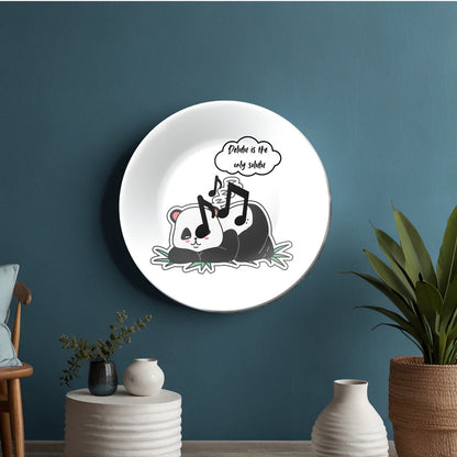 Delulu Is The Only Solulu Panda Art Wall Plate