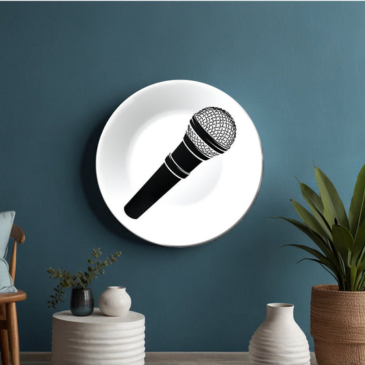 Microphone Music Lover Decorative Wall Plate