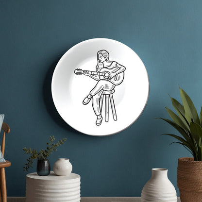 Woman Playing Guitar Timeless Decorative Wall Plate