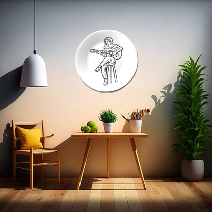 Woman Playing Guitar Timeless Decorative Wall Plate