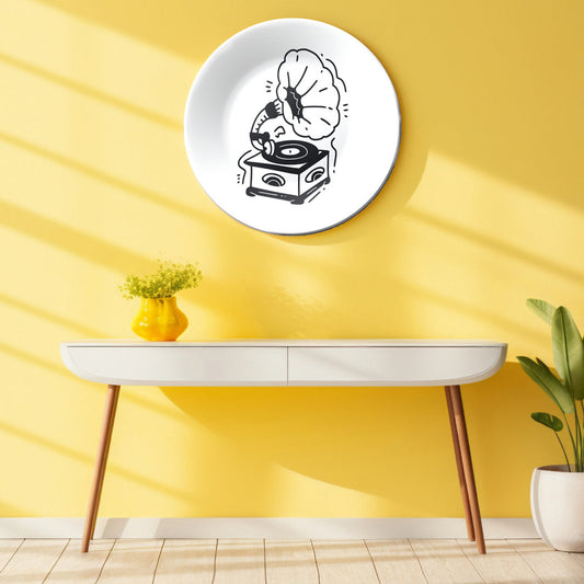 Vintage Gramophone Playing Music Decorative Wall Plate