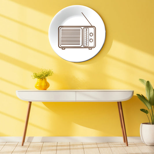 Retro Waves Vintage Radio With Antena Decorative Wall Plate