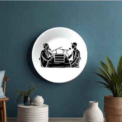 Radio Show Or Podcast Sketch Decorative Wall Plate