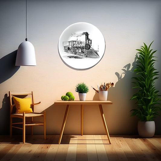 Vintage Hand Rail Train Steam Engine Home Decor Wall Plate