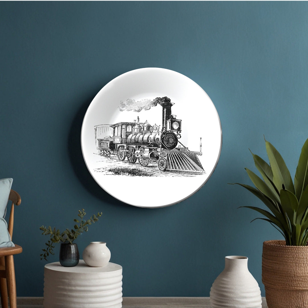 Vintage Hand Rail Train Steam Engine Home Decor Wall Plate