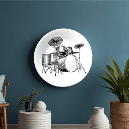 Vintage Drums Rock Music Decorative Wall Plate