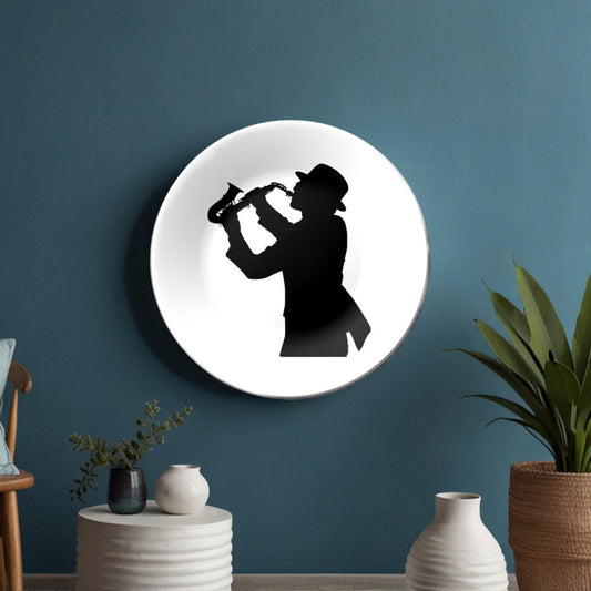 Saxophone Player Vintage Home Decor Wall Plate