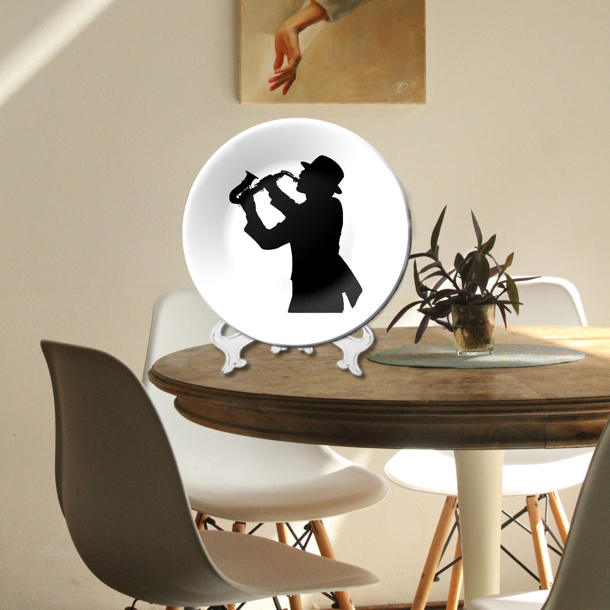 Saxophone Player Vintage Home Decor Wall Plate