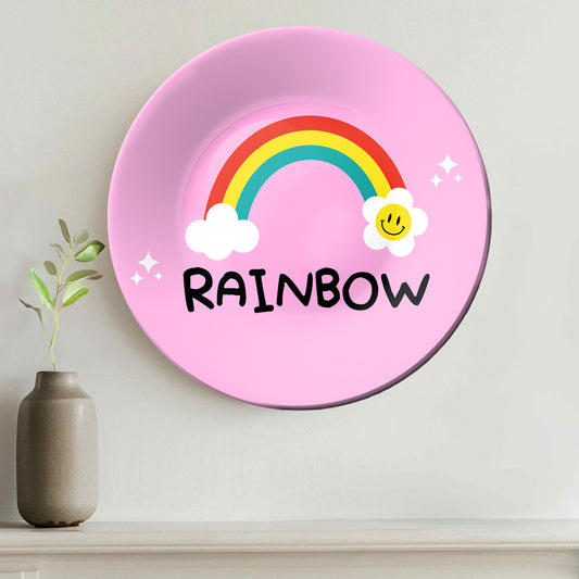 Rainbow Unicron Kids Room Decorative Ceramic Wall Plate