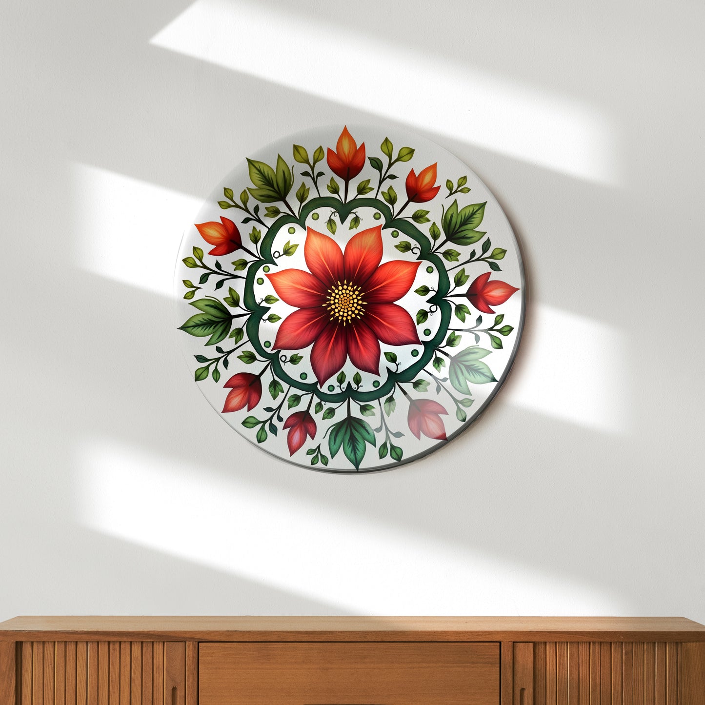 Red Dahlia Decorative Ceramic Wall Plate