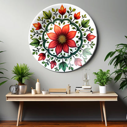 Red Dahlia Decorative Ceramic Wall Plate