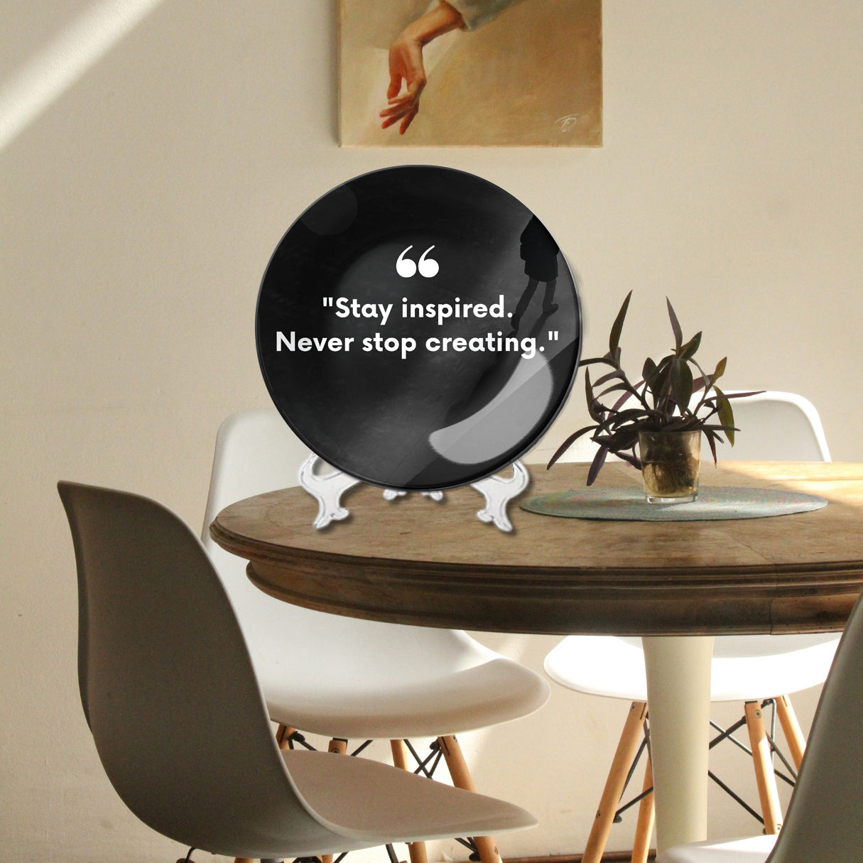 Stay Inspired Quote Home Decor Ceramic Wall Plate