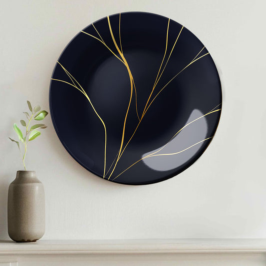 Aristo Dark Marble Art Ceramic Wall Plate