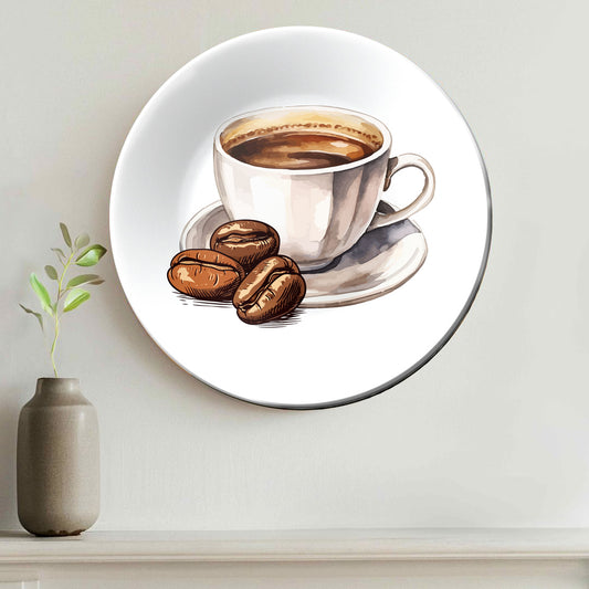 Beans & Brews Home Decor Ceramic Wall Plate