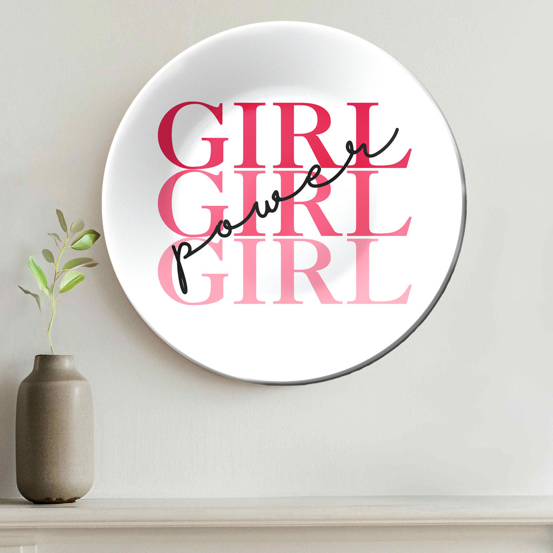 Girls Power Home Decor Ceramic Wall Plate