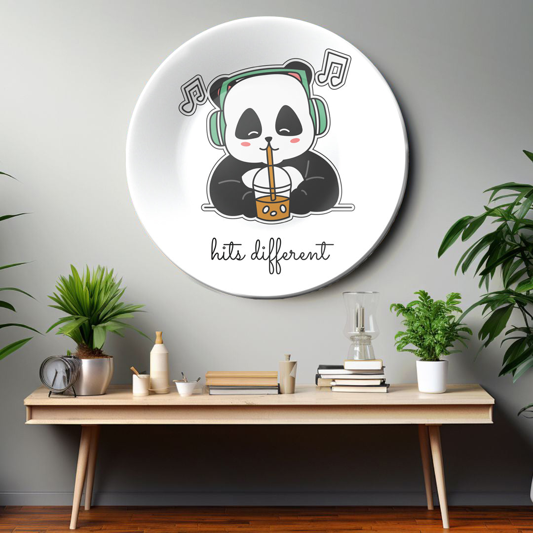 Groovin' Panda Home Decor Ceramic Wall Plate