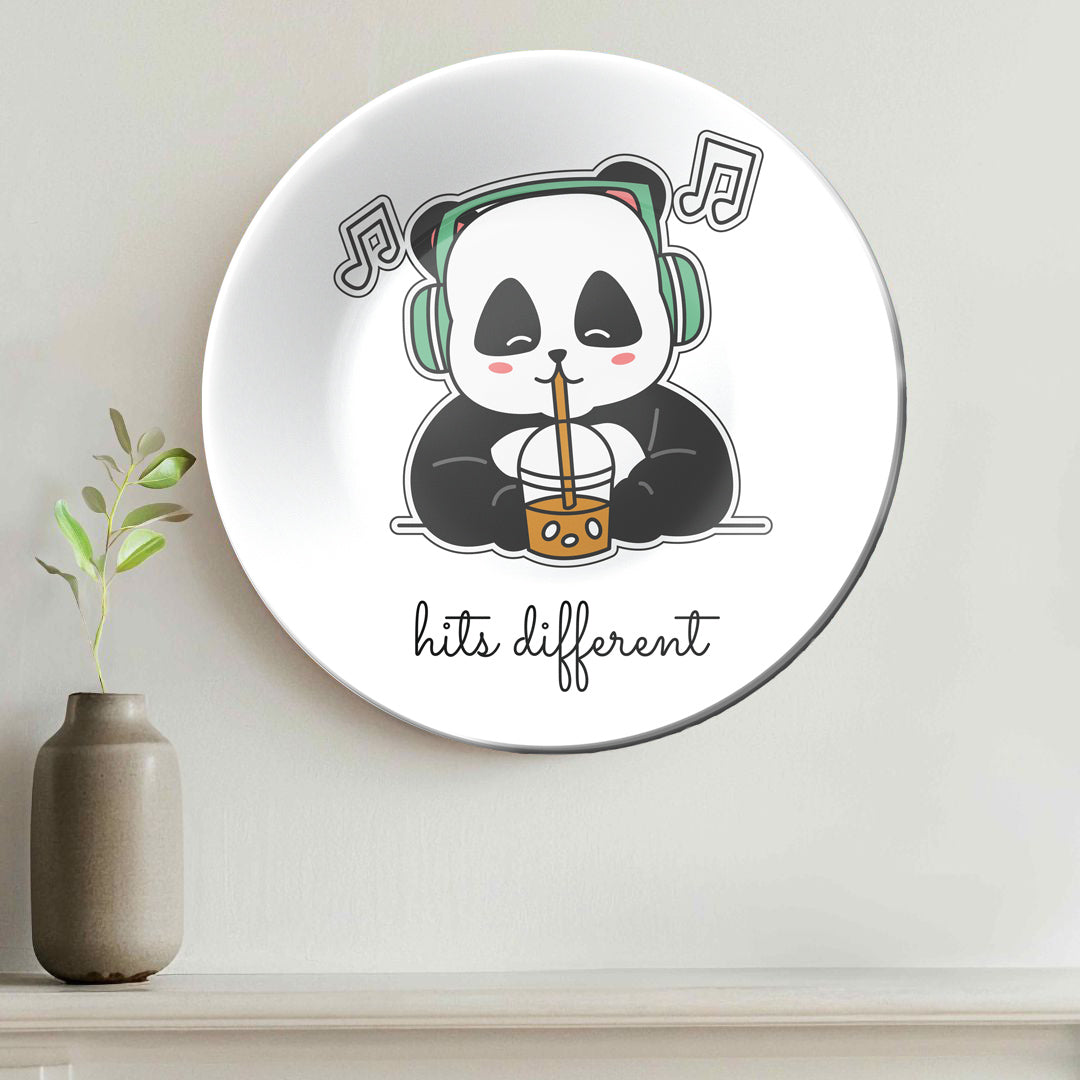 Groovin' Panda Home Decor Ceramic Wall Plate