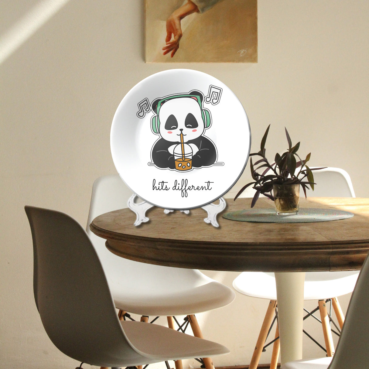 Set of 3 Rest, Play, Feast Panda Moments Wall Plates