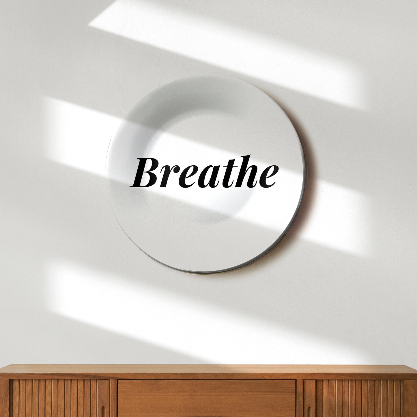 Breathe Quote Home Decor Ceramic Wall Plate