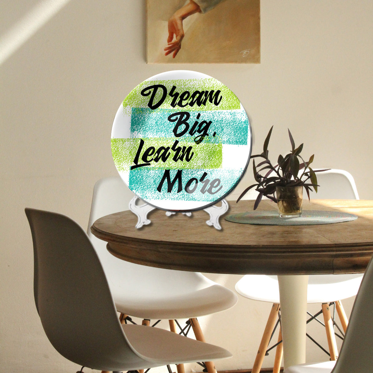 Dream Big Learn More Home Decor Ceramic Wall Plate