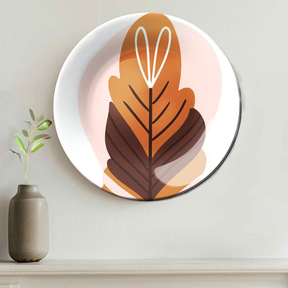 Feather Boho Home Decor Ceramic Wall Plate