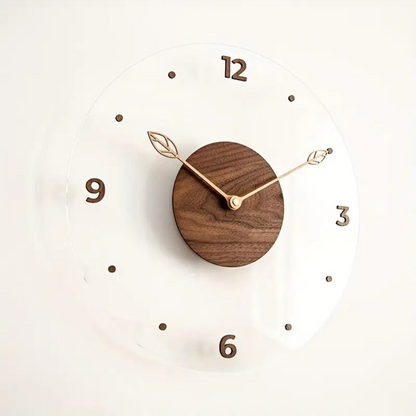 Acrylic Wooden Sleek Modern Wall Clock