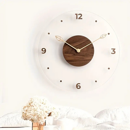 Acrylic Wooden Sleek Modern Wall Clock