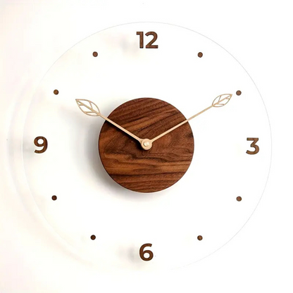 Acrylic Wooden Sleek Modern Wall Clock