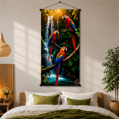 Nature Inspired Macaw Parrot Wall Hanging Tapestry