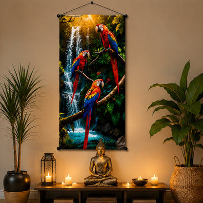 Nature Inspired Macaw Parrot Wall Hanging Tapestry