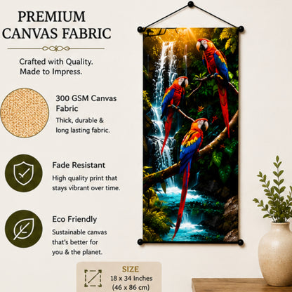 Nature Inspired Macaw Parrot Wall Hanging Tapestry