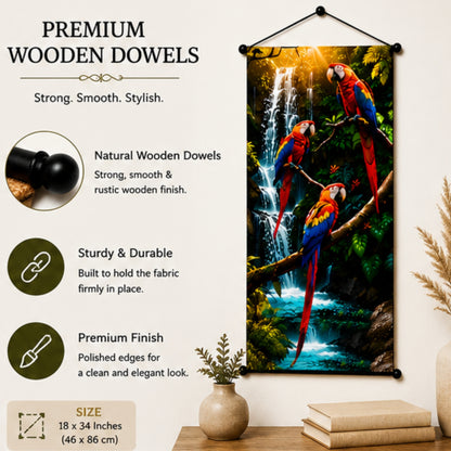 Nature Inspired Macaw Parrot Wall Hanging Tapestry