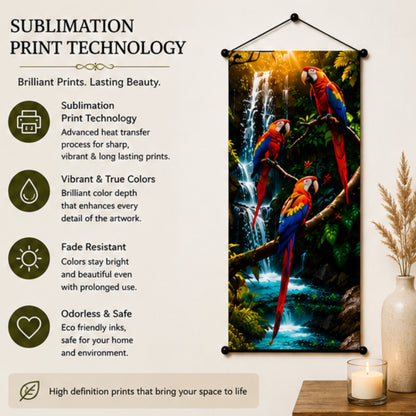 Nature Inspired Macaw Parrot Wall Hanging Tapestry