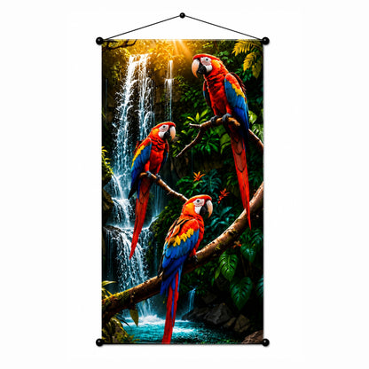 Nature Inspired Macaw Parrot Wall Hanging Tapestry