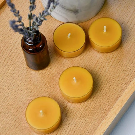 Set of 12, 100% Soy Wax Handcrafted Large Tealight Candles