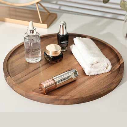 Round Wooden Serving Tray 11 inches