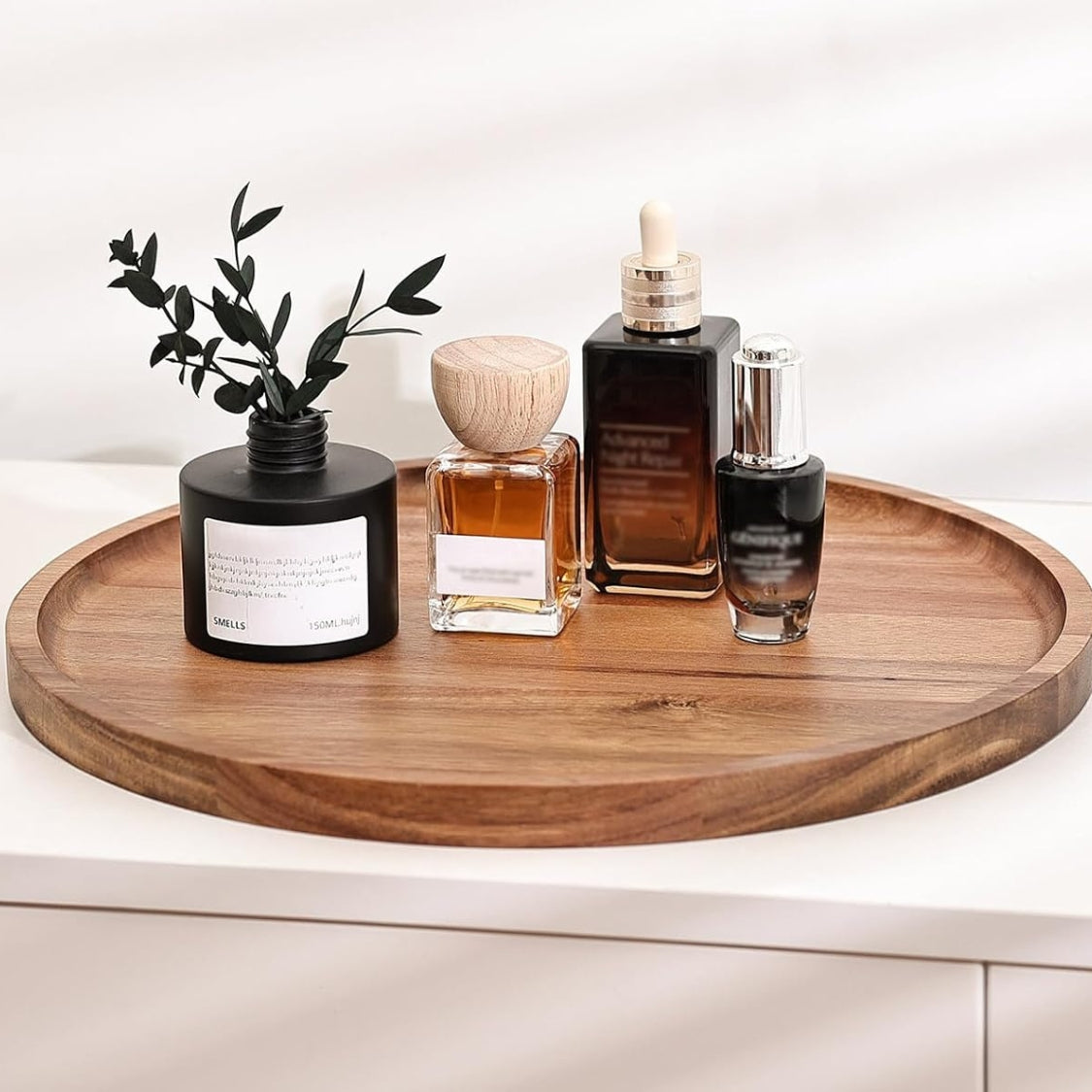 Round Wooden Serving Tray 11 inches