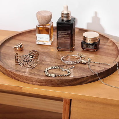 Round Wooden Serving Tray 11 inches