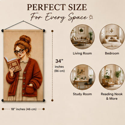 Aesthetic Girl Wall Hanging Tapestry for Bedroom & Living Room