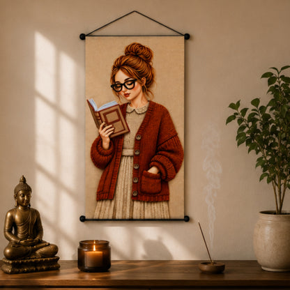 Aesthetic Girl Wall Hanging Tapestry for Bedroom & Living Room
