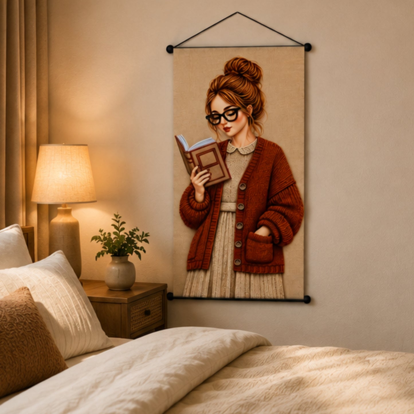 Aesthetic Girl Wall Hanging Tapestry for Bedroom & Living Room