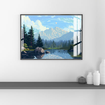 Alpine Reflection Escape Metal Print With or Without Frame Wall Art