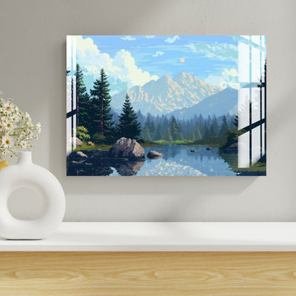 Alpine Reflection Escape Metal Print With or Without Frame Wall Art