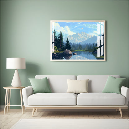 Alpine Reflection Escape Metal Print With or Without Frame Wall Art