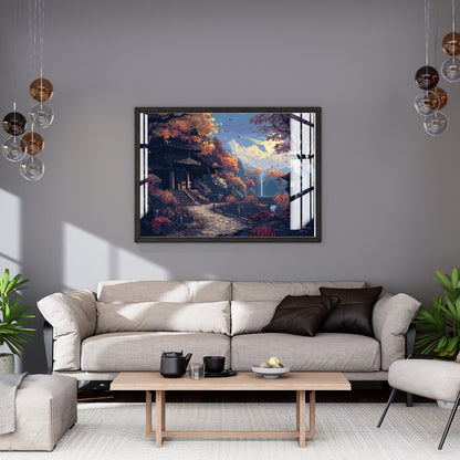Autumn Pathway Retreat Metal Print With or Without Frame Wall Art