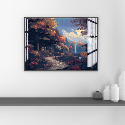 Autumn Pathway Retreat Metal Print With or Without Frame Wall Art