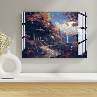 Autumn Pathway Retreat Metal Print With or Without Frame Wall Art