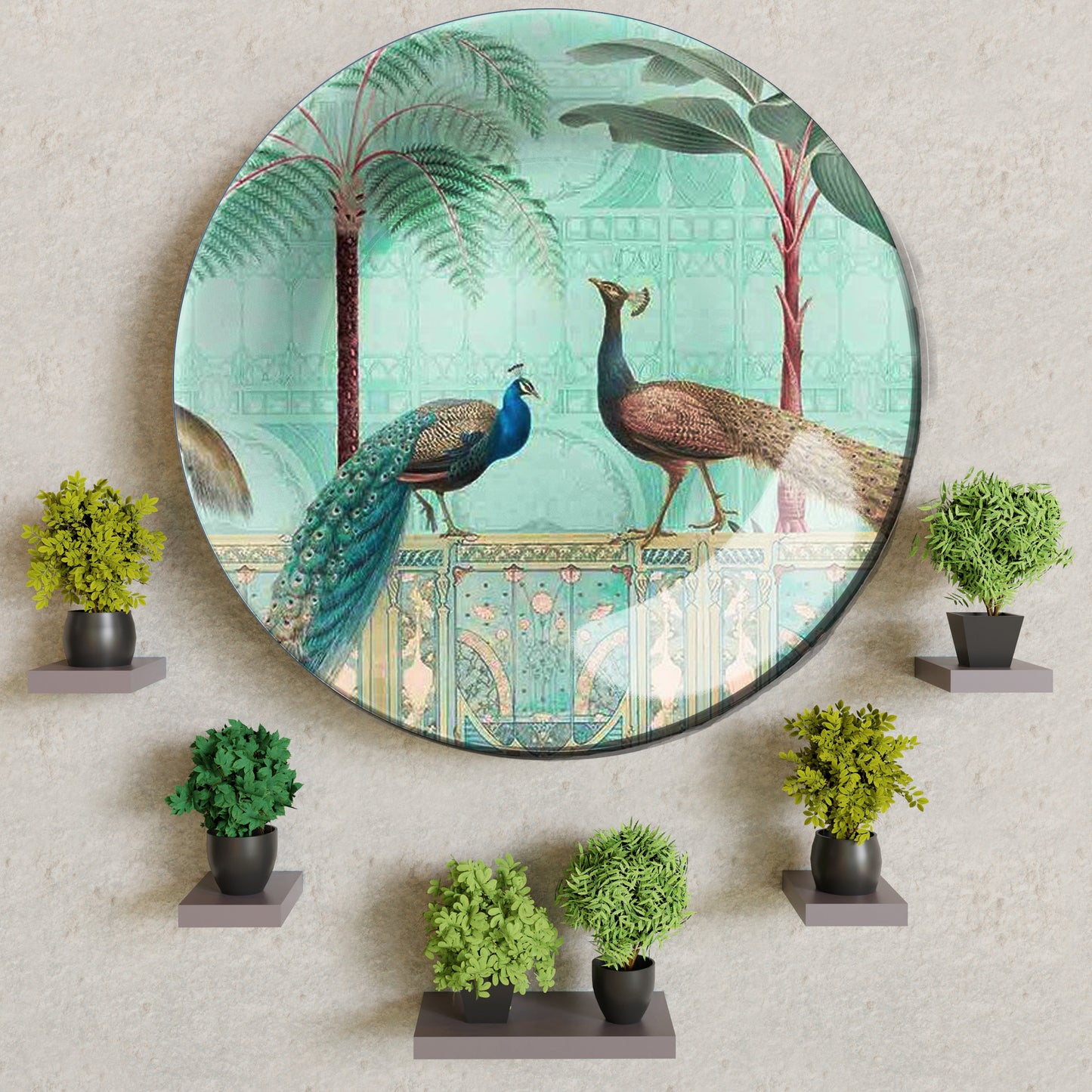 Peacock Paradise Decorative Ceramic Wall Plate