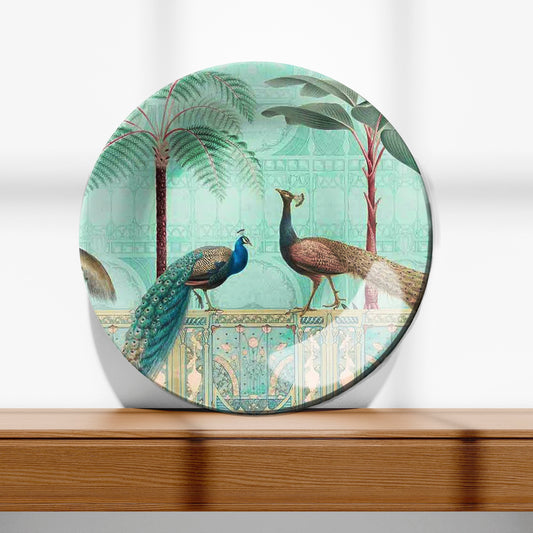 Peacock Paradise Decorative Ceramic Wall Plate