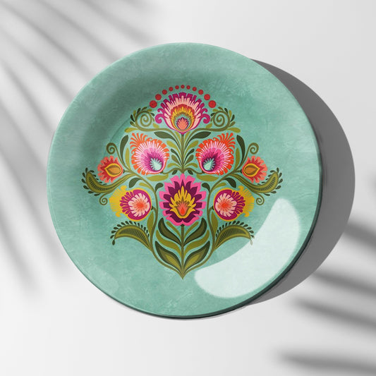 Vibrant Petals Decorative Ceramic Wall Plate